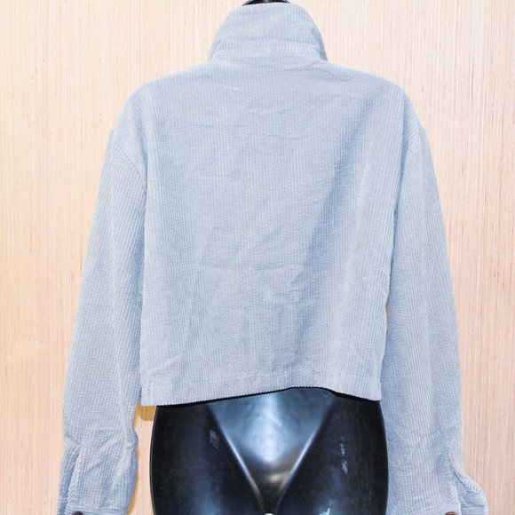 Dqbeng Women's Fashion Cropped Corduroy Jacket Shacket Shirt Tops- Medium - Picture 2 of 3